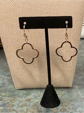 Riva Friedman Rose Gold Plated Quatrefoil Drop Earrings